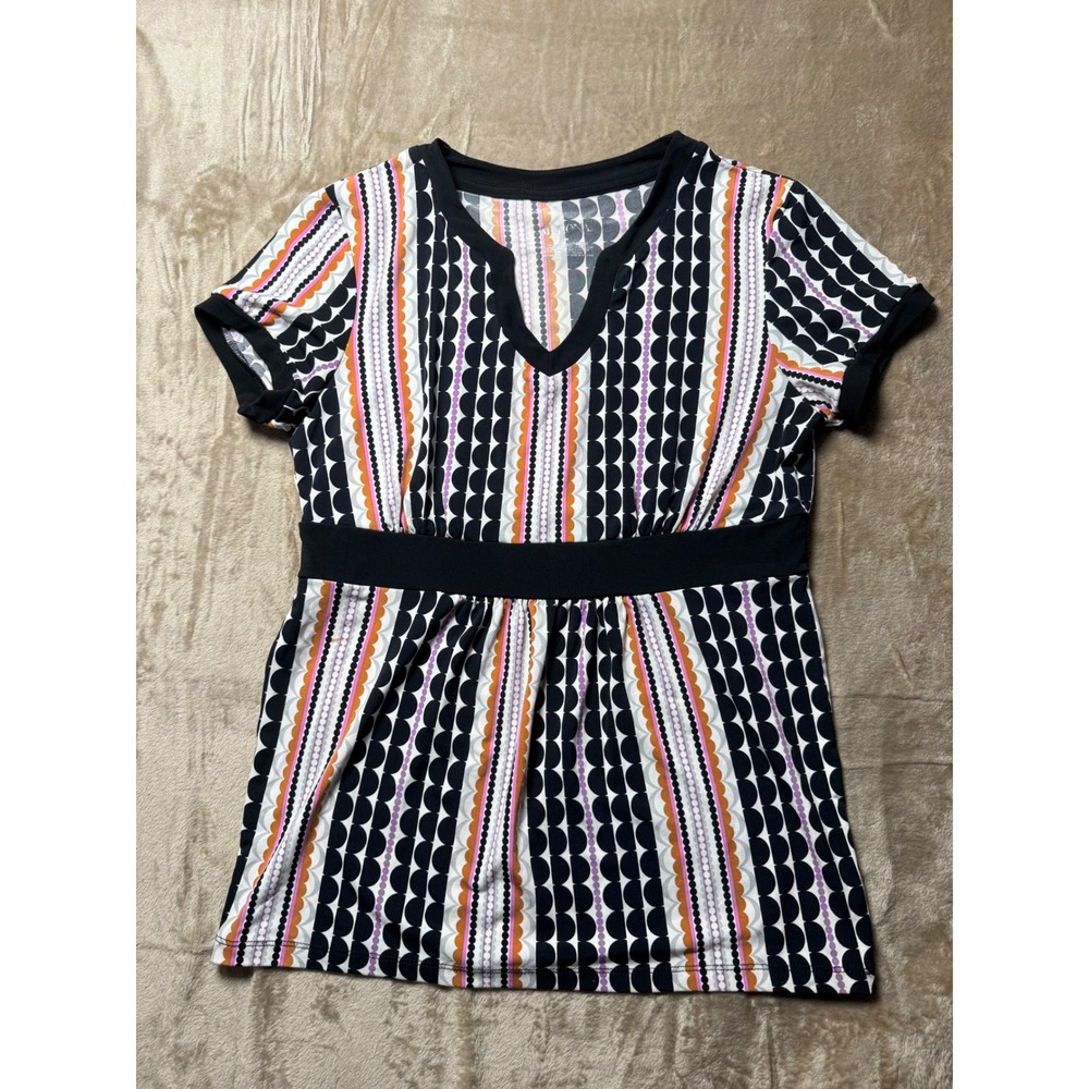 Y2K Merona Womens Geometric Print Empire Waist Top‎ Babydoll Size M